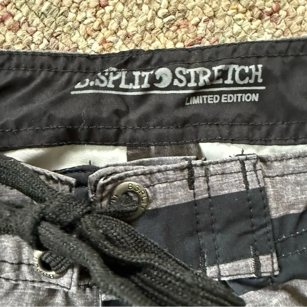 B. Split Stretch Limited Edition Board Shorts Black and Gray Large